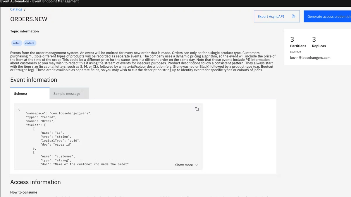 Standardized Event Management